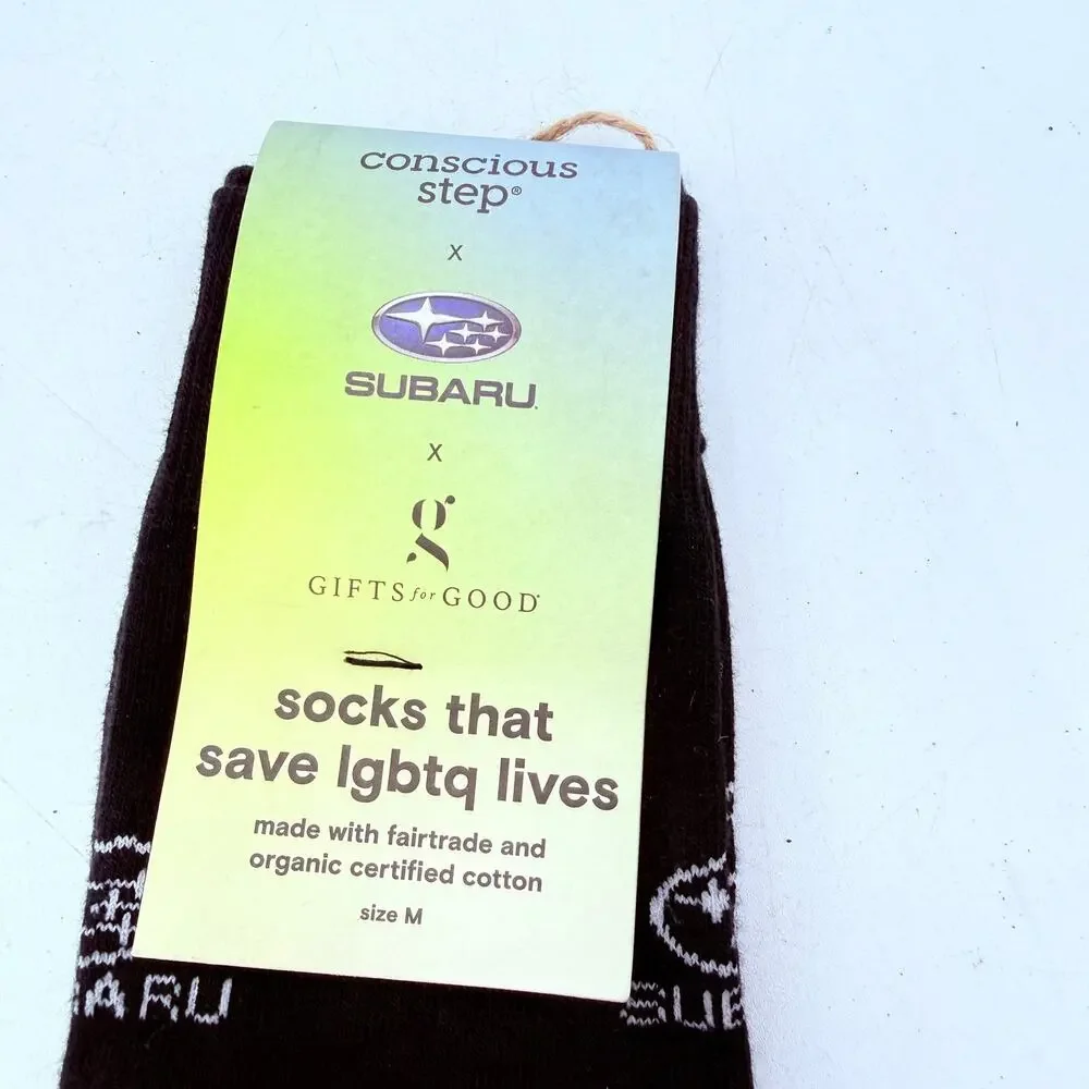 Subaru x Conscious Step Women's LGBTQ Pride Socks NEW